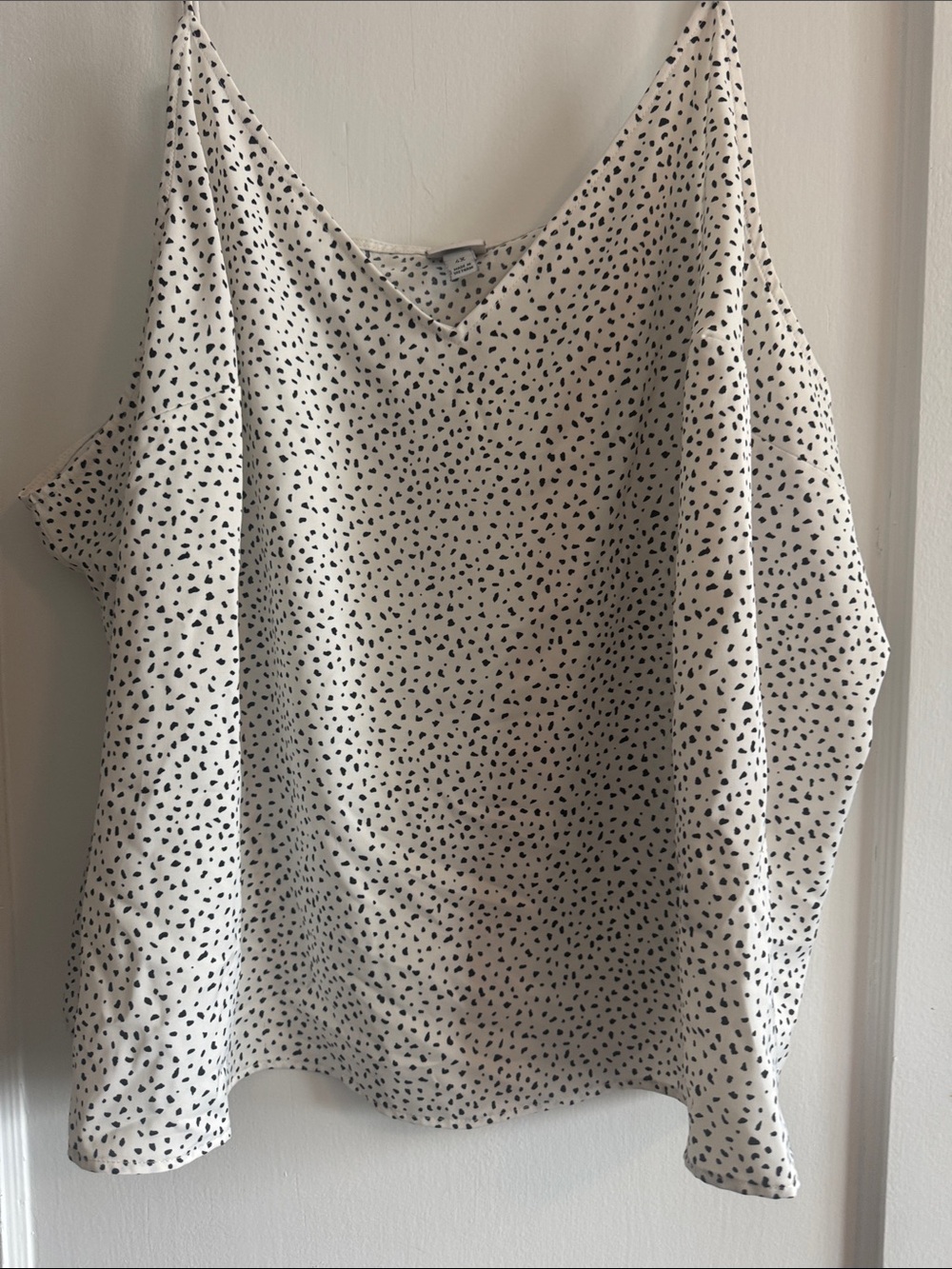a new day White V-Neck Cami with Black Dot Print